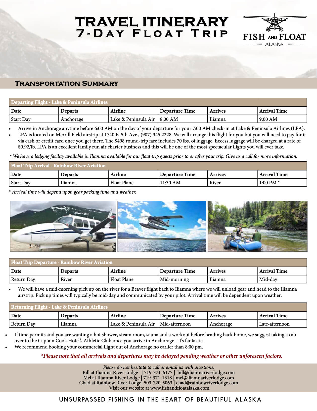 General Travel Itinerary LPA - FFA